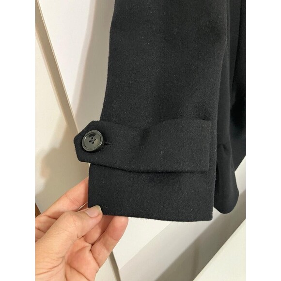 Max Mara Weekend Black Virgin Wool Coat Women's 10 Double Breast Peacoat Ukraine - Picture 4 of 14